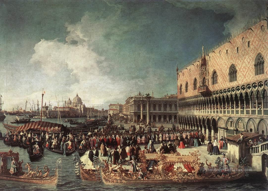 Réception de l’Ambassadeur au Palais des Doges Canaletto Peintures à l'huile